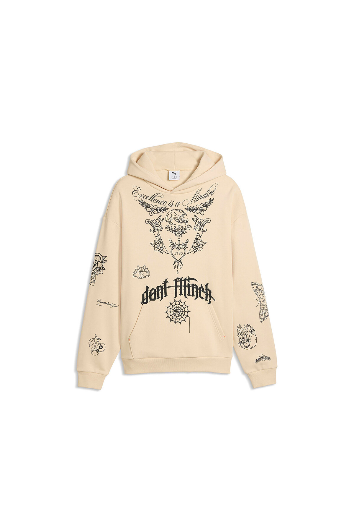 Puma Swish N Ink Hoodie Men's Casual Sweatshirts 63465501 Beige
