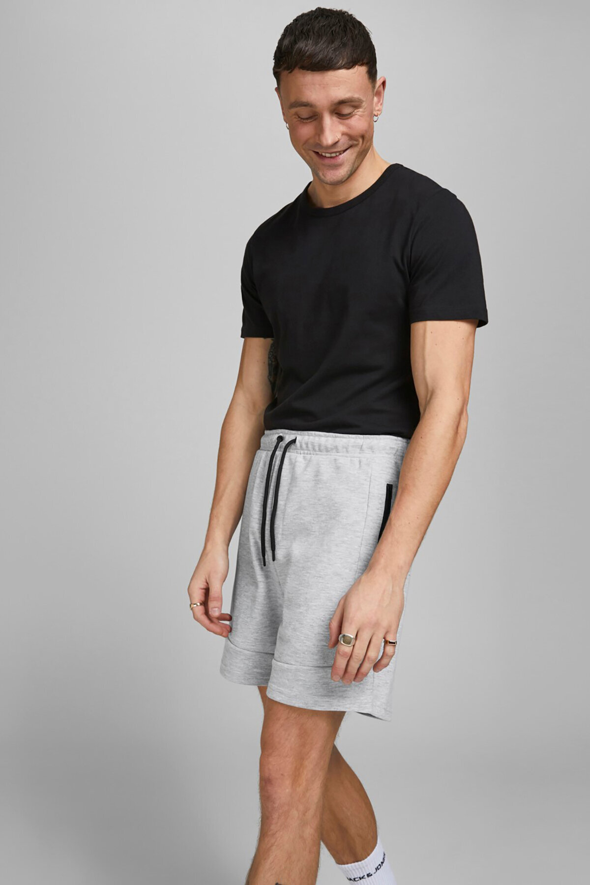 Jack & Jones  Jack&Jones Erkek Şort 12186750 Light Grey Melange - Görsel 3