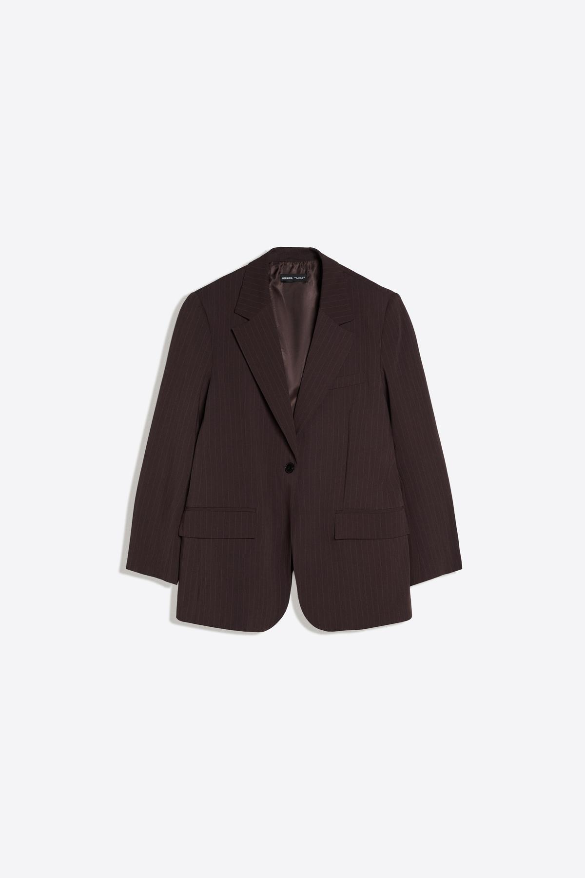 Bershka  Çizgili kruvaze blazer - Görsel 5