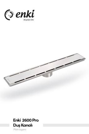 Enki 2600 Pro - 60 cm Plain Ø50 Alttan Çıkış Komple Paslanmaz Duş Kanalı