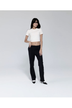 ginaci Modern Kesim Kadın Beyaz Spor Pantolon