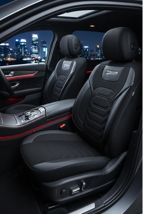 GM-DESIGN Titanyum Serisi Lüks Keten Üniversal Oto Koltuk Kılıfı - 5 Koltuk T...