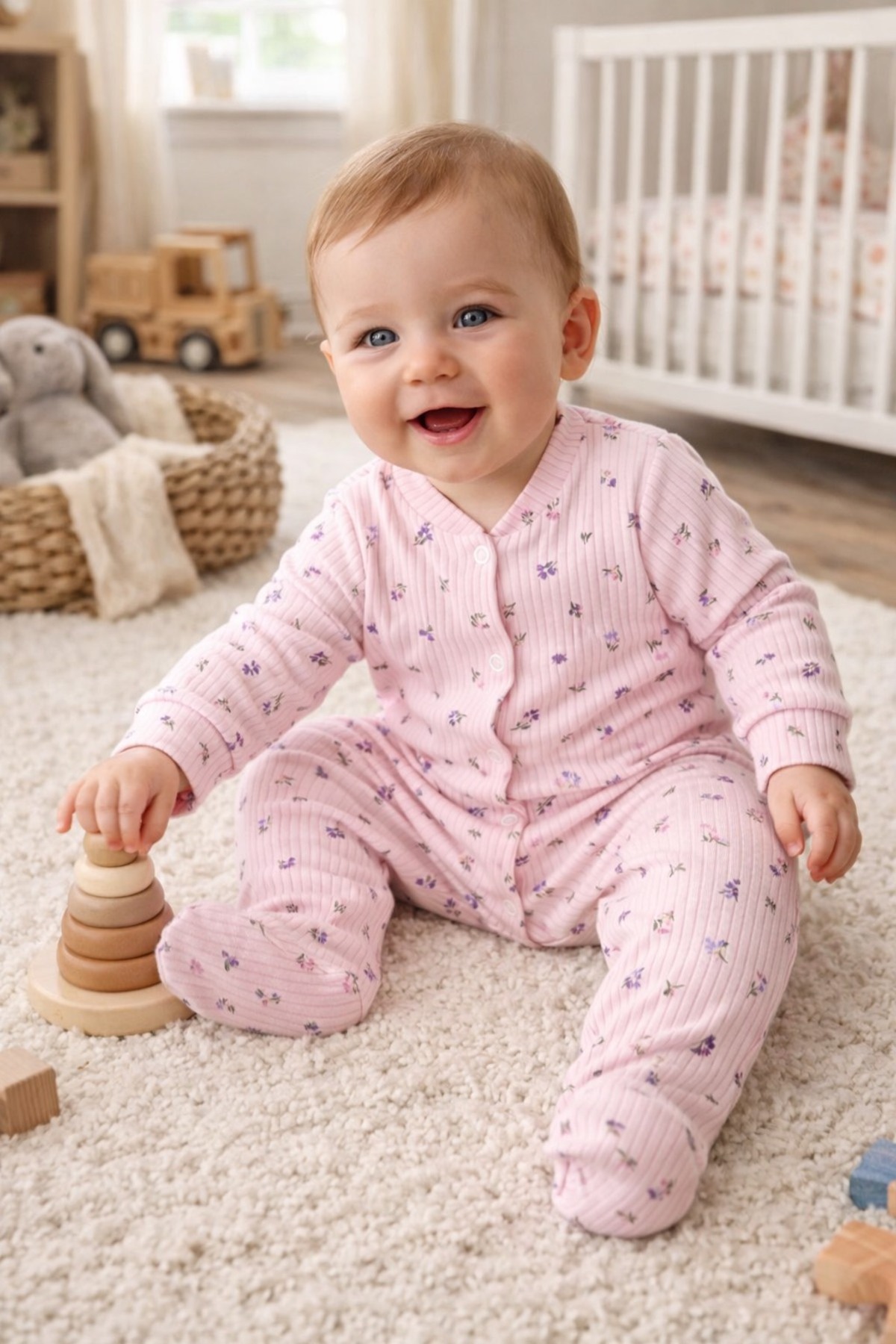 Vivolas %100 Pamuk Patikli Bebek Tulum Seti – Erkek & Kız Yumuşak Penye, Yenidoğan Uyku Tulumu (3’lü) fotoğrafı 3 (önizleme)