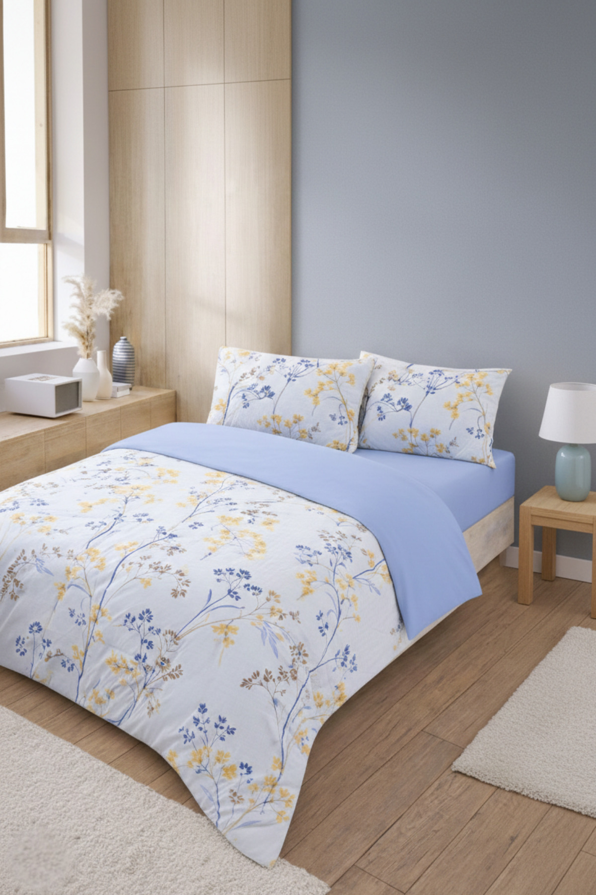 Florina Single Pattern Elastic Duvet Cover Set