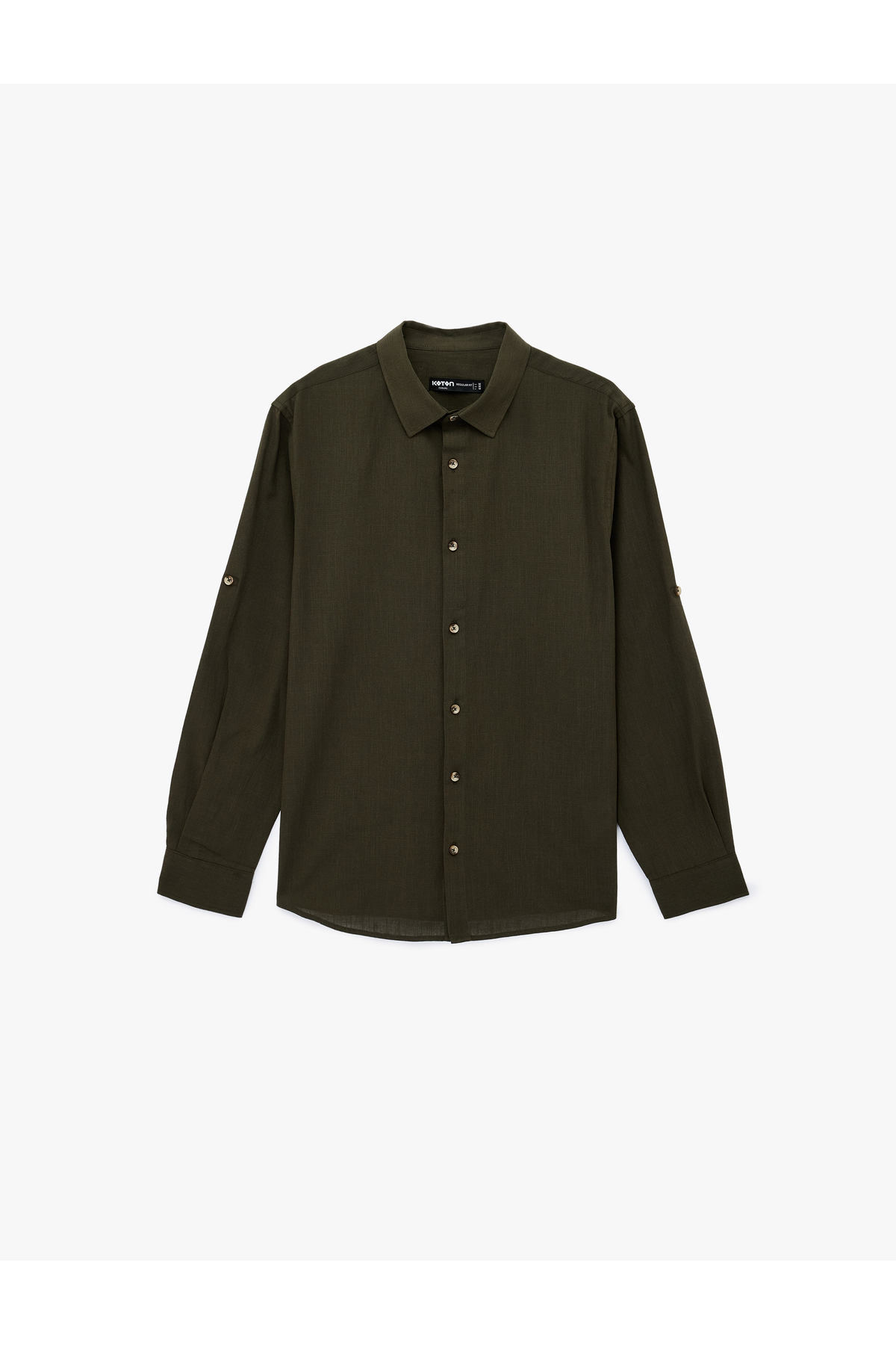 کوتون پیراهن کلاسیک آستین بلند نخی معمولی