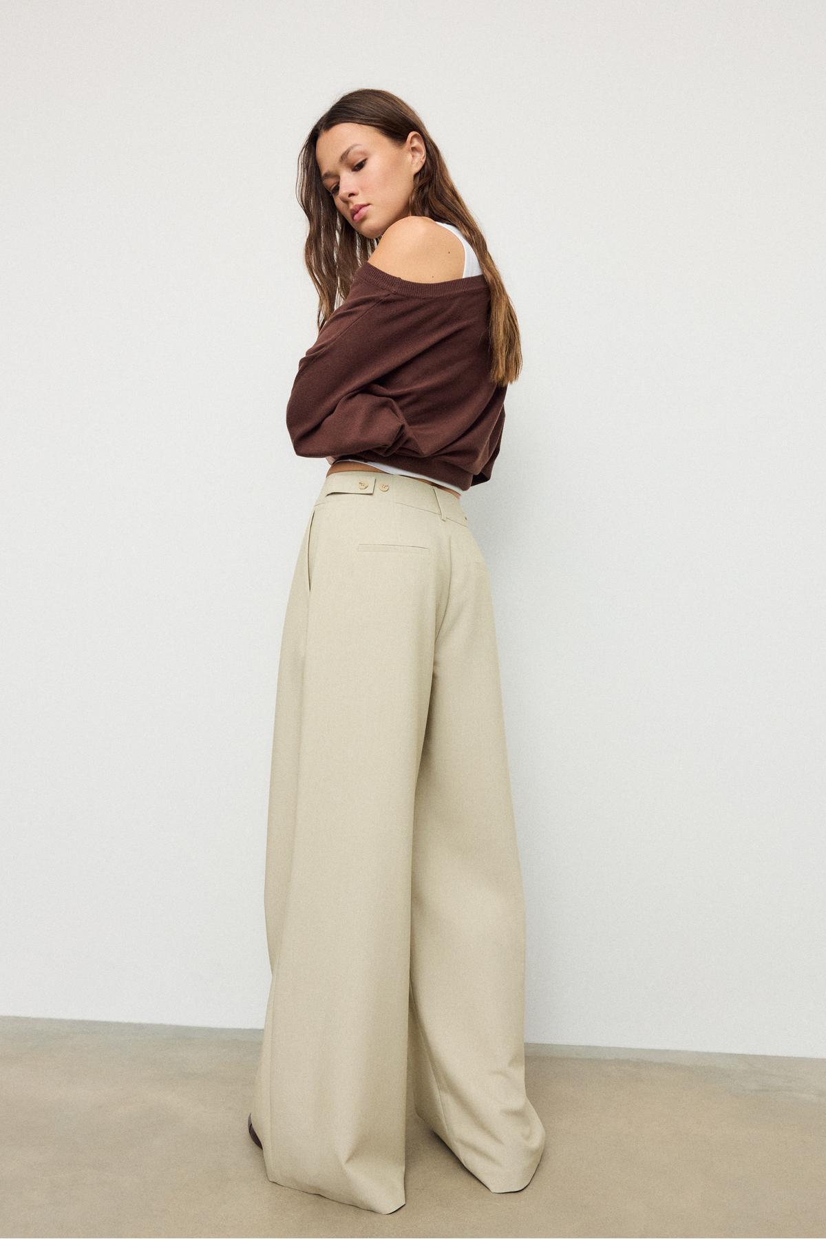 Stradivarius  Ayarlanabilir süper geniş paça pantolon - Görsel 5