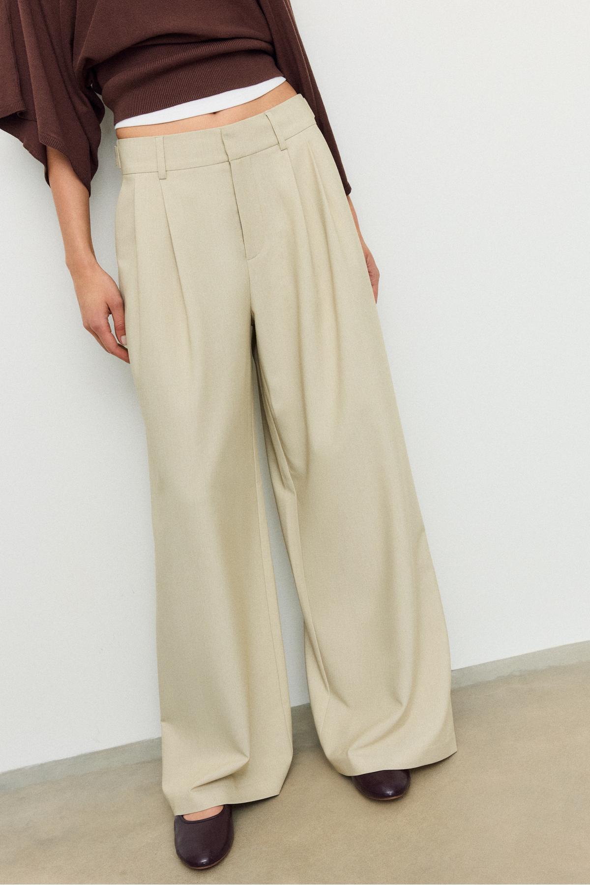 Stradivarius  Ayarlanabilir süper geniş paça pantolon - Görsel 3