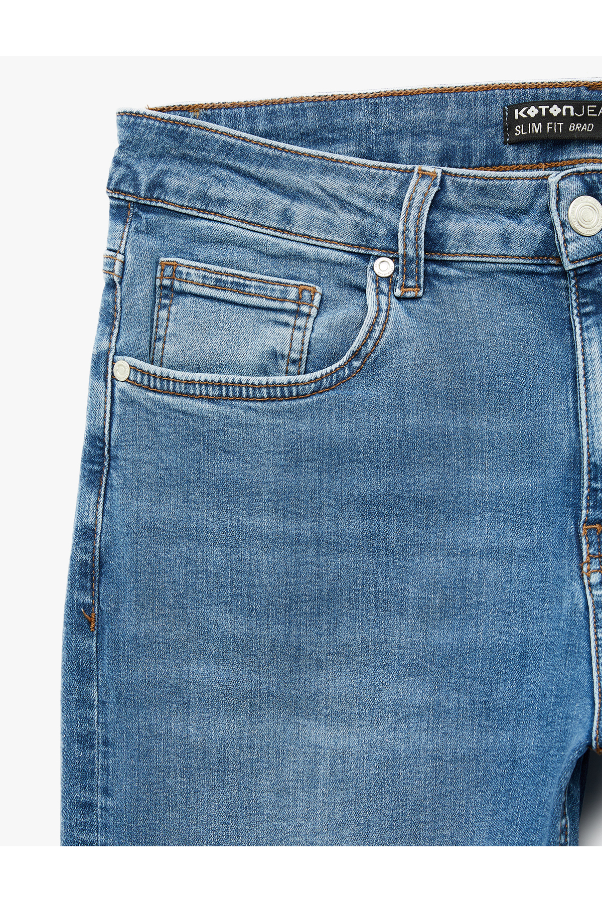 Koton Düğmeli Cep Detaylı Normal Bel Slim Fit Jean Pantolon - Brad Jean görsel 6