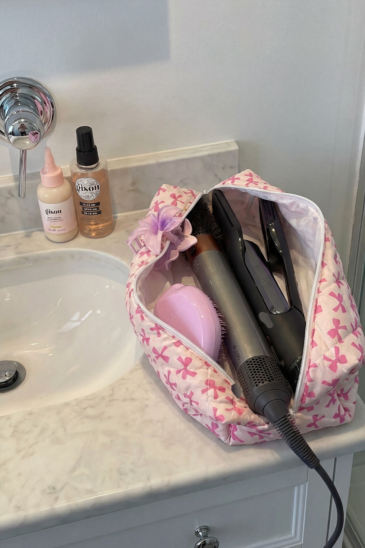 BAHELS Pinkly Tüm Saç Şekillendirici İçin Xl Boy Çanta Seyahat Çantası — صورتی BHT-4234