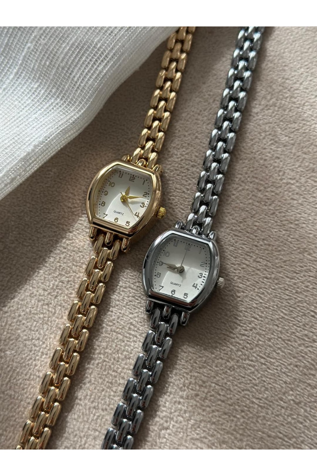 MERW Jane Model Gold Renk Metal Kordon Vintage Seri Kadın Kol Saati görsel 6