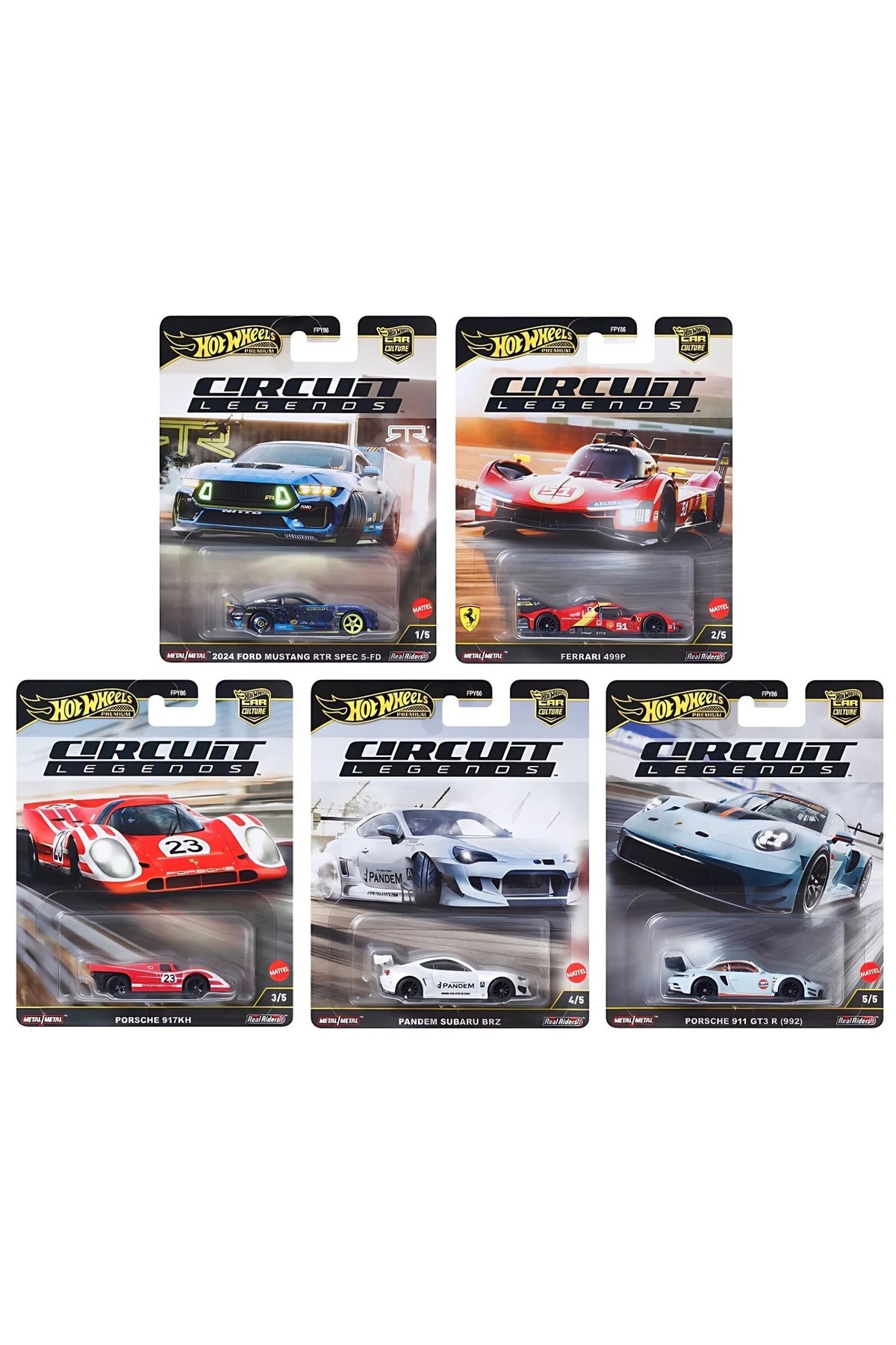 HOT WHEELS Car Culture Circuit Legends Set 2025 – 5'li Diecast
