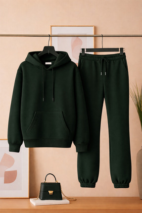 ASSEL Kadın Erkek Trend Model Çiftlere Özel 3 Iplik Oversize Kışlık Kalın Eşo...