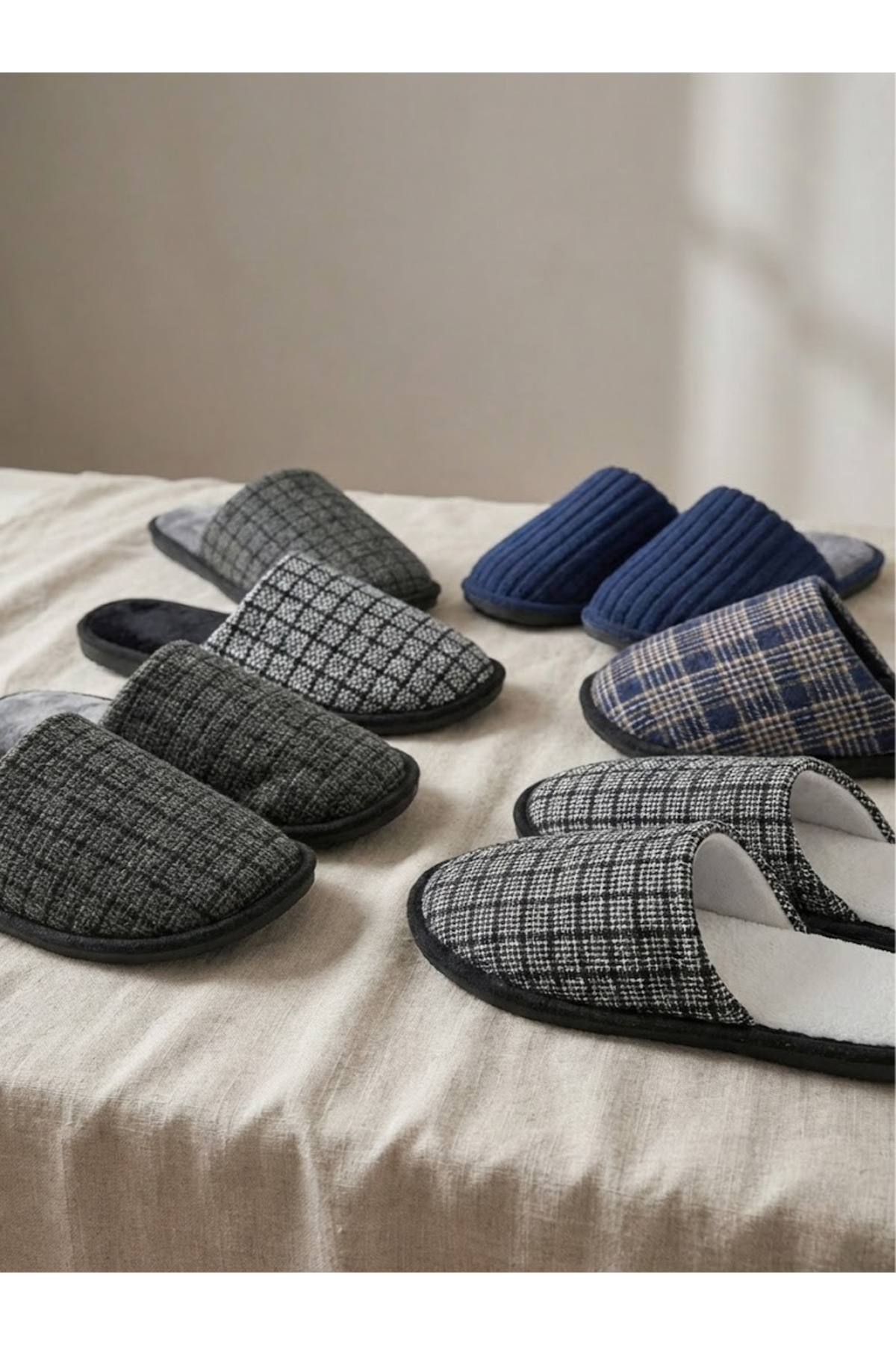 BİG STEPS  Erkek 5’li Kışlık Ev Terliği Seti - Kaymaz Taban, Sıcak ve Konforlu, Çeyiz Terliği, Erkek Ev Terliği - Görsel 5