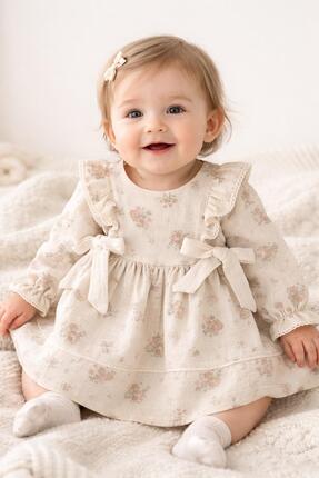 WONDRESS BABY Kız Bebek Çiçek Desenli Müslin Elbise