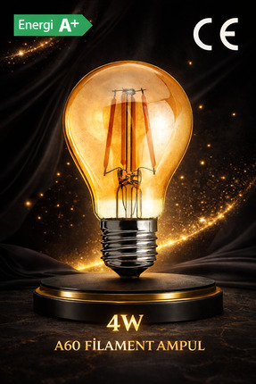 ZMR LUMIXA 4 W A60 LED FİLAMENT AMPUL E 27 DEKORATİF VİNTAGE AYDINLATMA