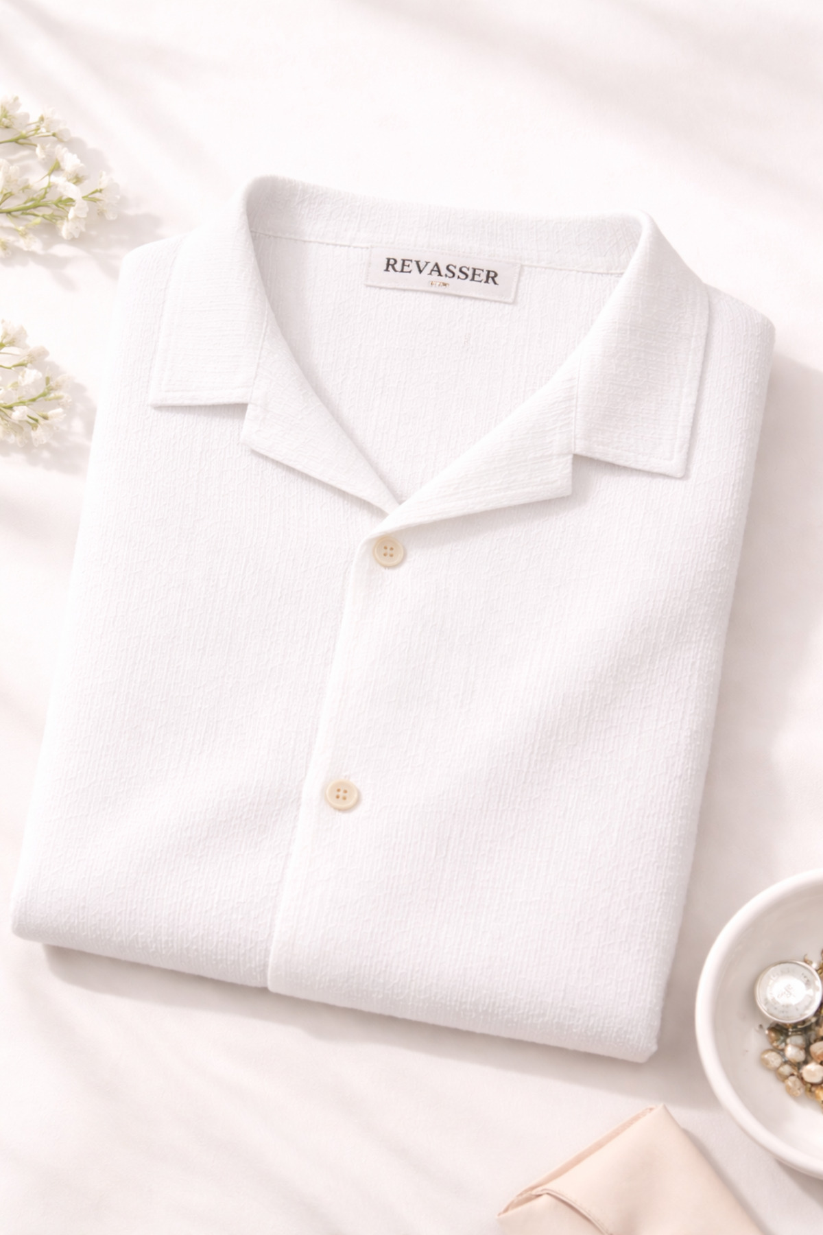 Revasser Unisex Kadın/Erkek Özel Tasarım Ferah Bürümcük Gömlek görsel 2