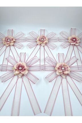 EvremStore İncili Şebboy Çiçeği Bohça Süsü Nişan Düğün Çeyiz - 5 Adet