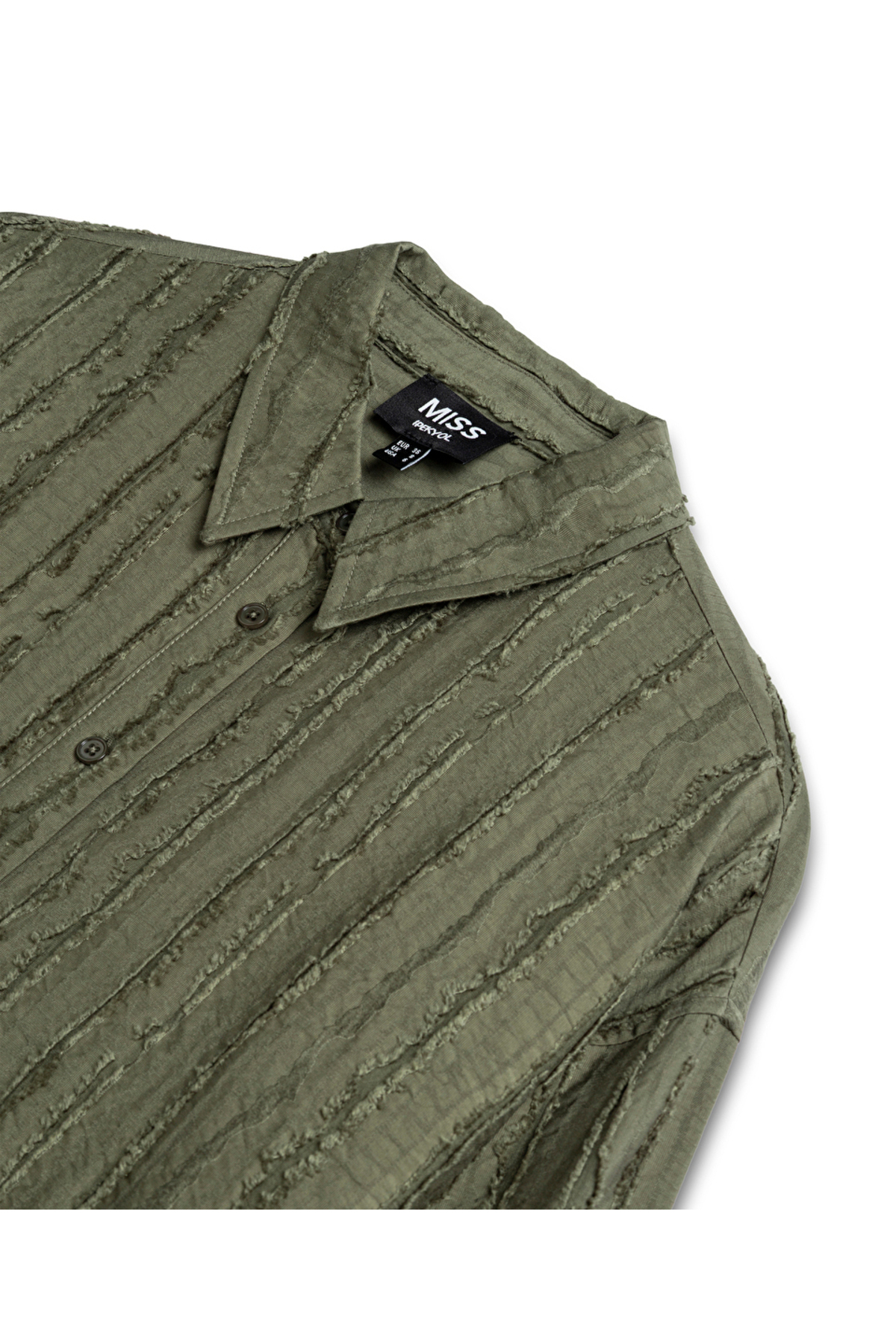 MISS IPEKYOL  Dokulu düşük omuz gömlek - Görsel 4