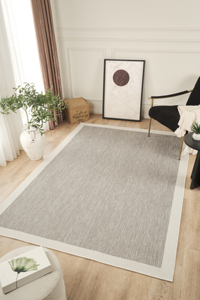 Konfor Halı Sisalux 3087 Gri Beyaz Sisal Dokuma Jüt Kilim Hav Toz Vermez Halı...