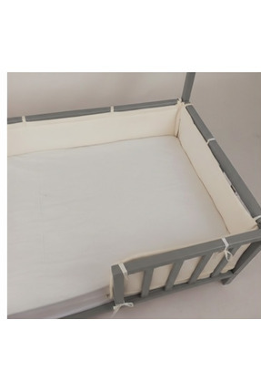 Carino Wins 90x190 Cm Montessori Yataklar Için Yan Koruma Seti Ekru ve Beyaz