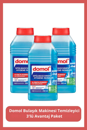 Domol Bulaşık Makinesi Temizleyici 250 ml 3'lü Avantaj Paket