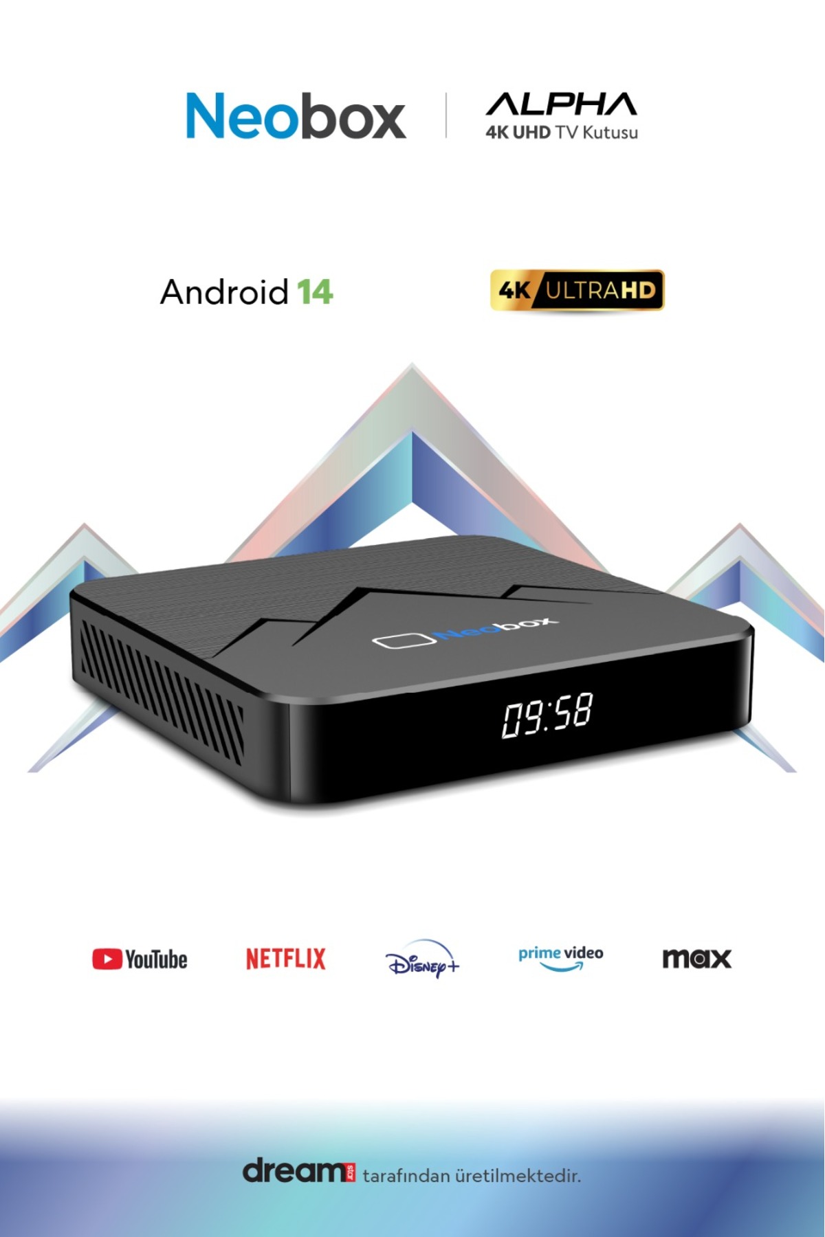 Android テレビボックス neobox Alpha 4K UHD TV Box| 2 GB Ram| 16 GB Hafıza | Android 14