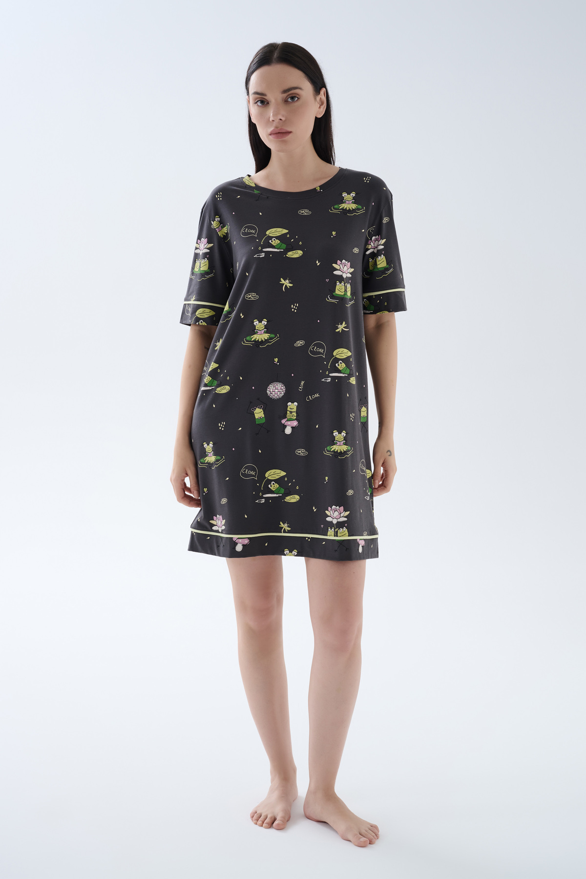 Hays Kadın Pamuklu Kısa Kollu Gecelik