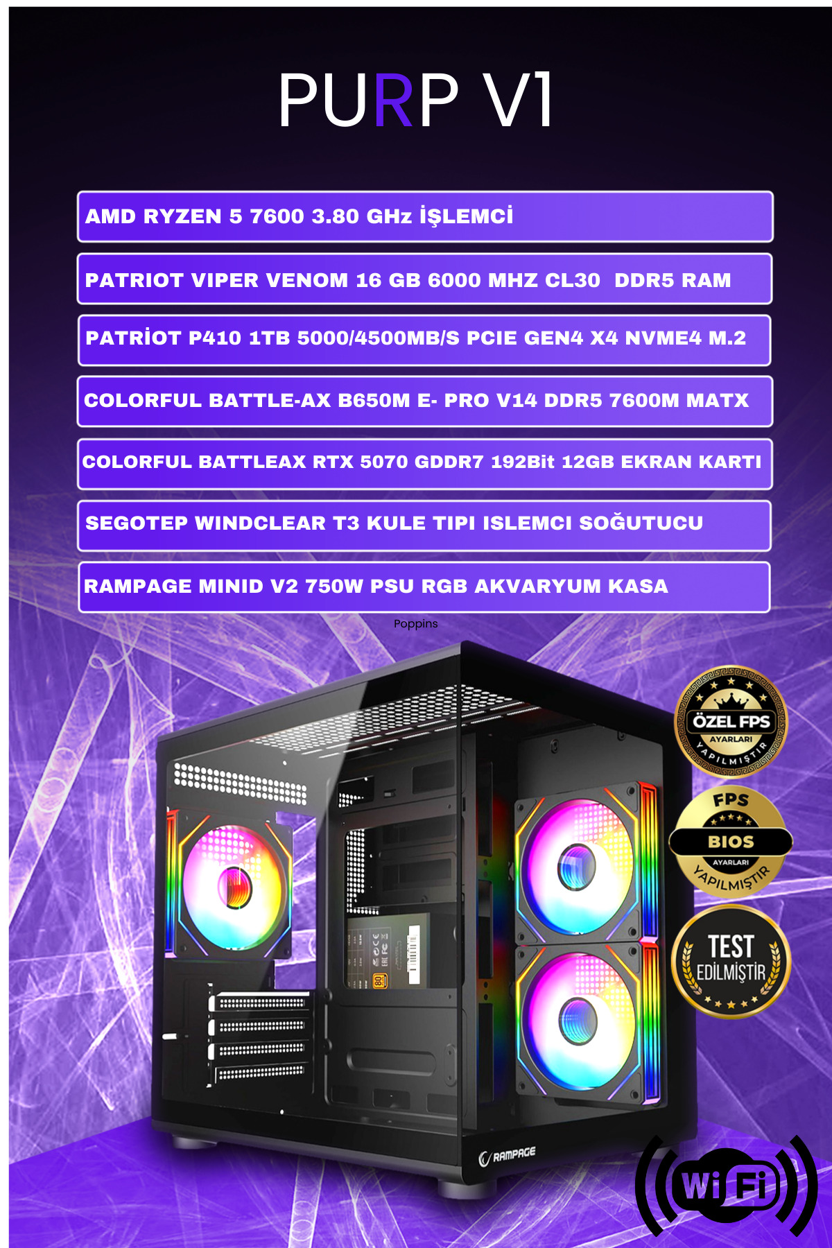 PALIT RTX5070 Infinity 3 12GB GDDR7 192Bit Bilgisayar Modelleri