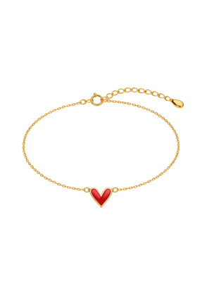 Zeya Kuyumculuk 14 Ayar Altın V Form Kalp Bileklik