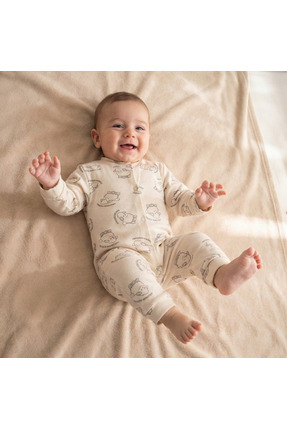 Sevilla Kuzulu Ribanalı %100 Pamuk Bebek Tulum 6-9 Ay Unisex