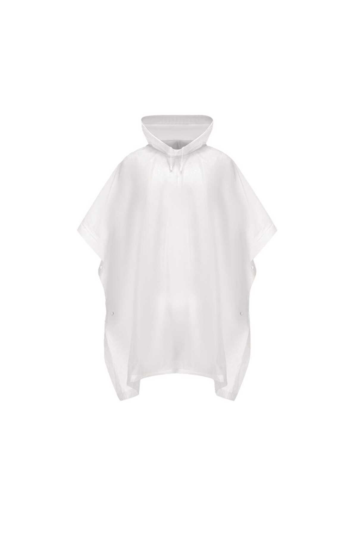 Panço Yağmurluk Kapüşonlu Yağmurluk Yağmurluk Panço - Şeffaf Yağmurluk Oversize Panço — سفید 321654963241685324125 — تصویر 2 از 3