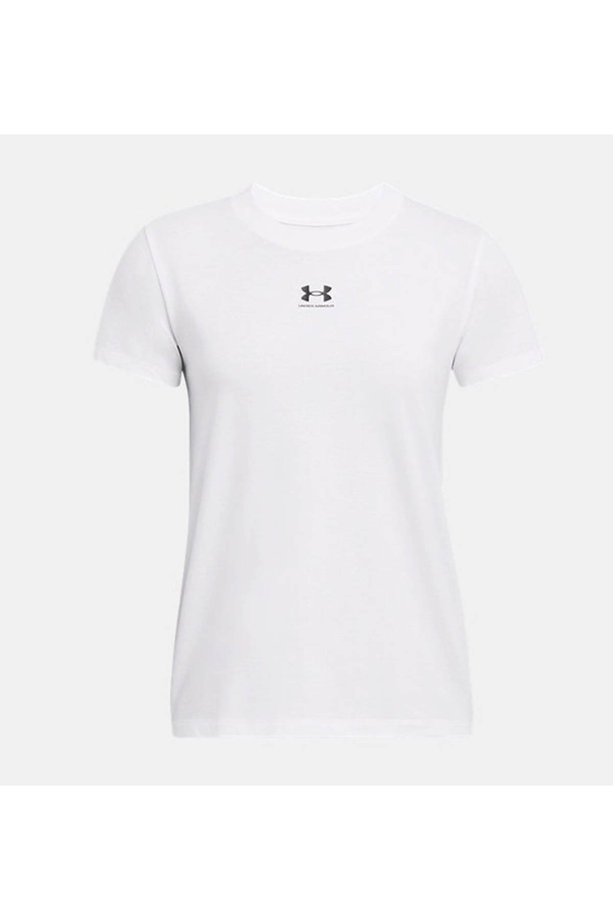 Under Armour Campus Core Kadın Beyaz Yuvarlak Yaka Tişört görsel 3