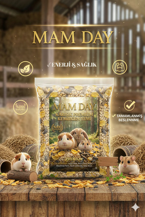 Mam Day Deluxe Tavşan, Chinchilla, Ginepig, Hamster Rodent Food Kemergen Yemi...
