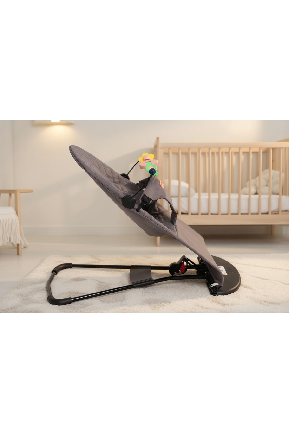PURE & GLOW HOME Premium Cotton Üç Kademeli Sallanan Ana Kucağı Gri fotoğrafı 4 (önizleme)
