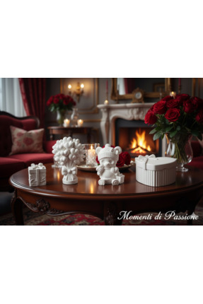 Momenti di Passione Sevgiliye Özel Dekoratif Set - Kalp Tutan Ayıcık Çiçek Bu...