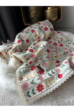 Gökçe Cotton Müslin Bebek Örtüsü Organik %100 Pamuk El İşlemesi Çift Kat