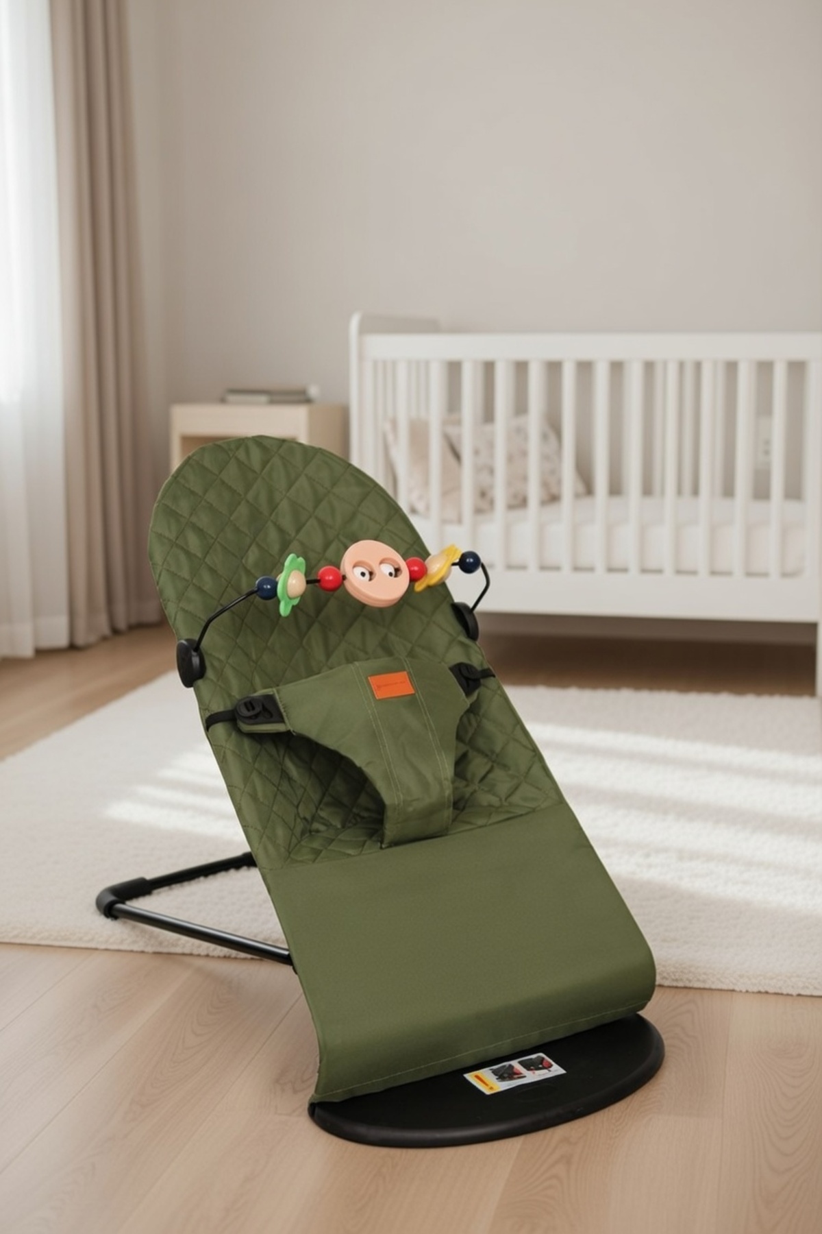 PURE & GLOW HOME Premium Cotton Üç Kademeli Sallanan Ana Kucağı Haki fotoğrafı 3 (önizleme)