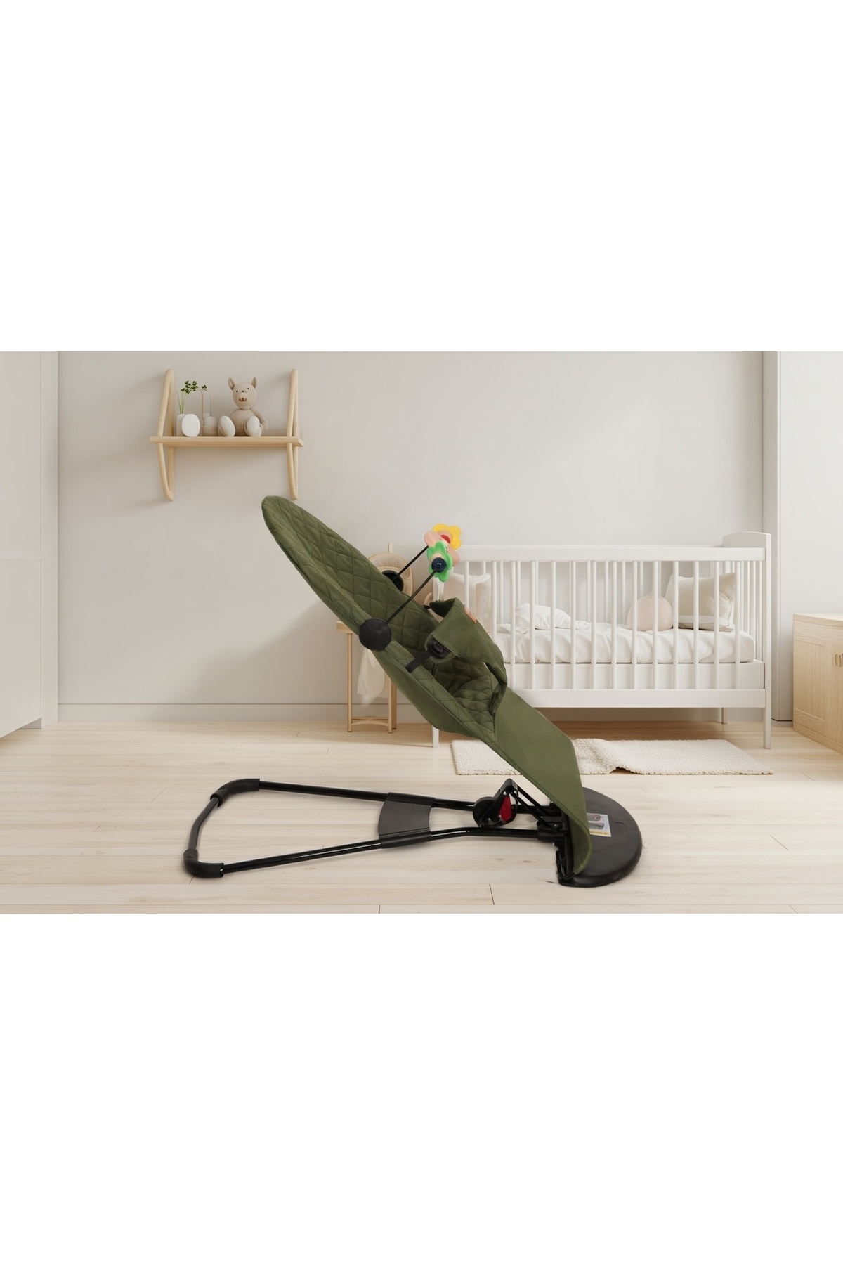 PURE & GLOW HOME Premium Cotton Üç Kademeli Sallanan Ana Kucağı Haki fotoğrafı 5 (önizleme)