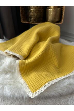 Gökçe Cotton Müslin Bebek Örtüsü Organik %100 Pamuk El İşlemesi Çift Kat