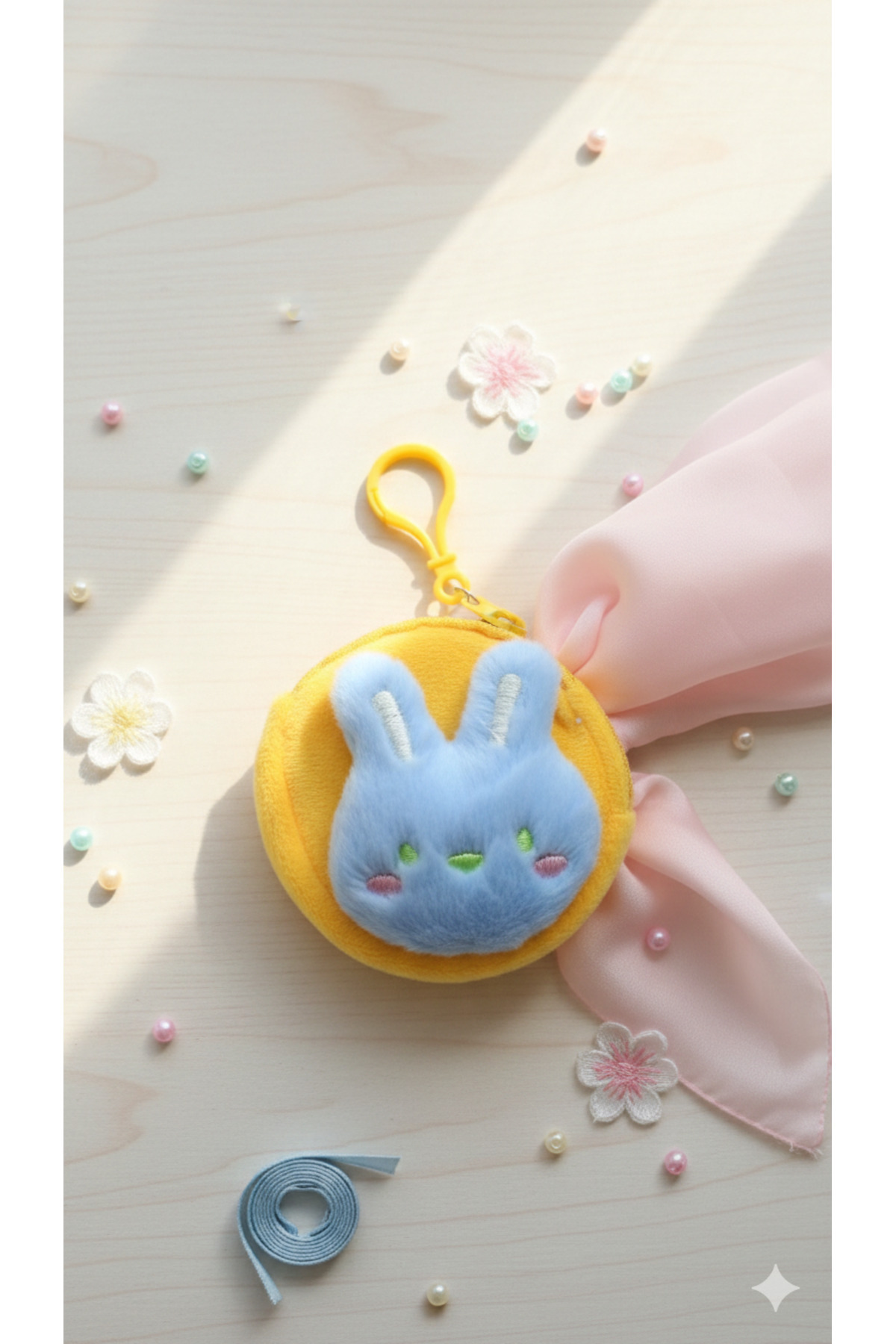 Mini Plush Coin Purse with Cute Ears - Bag Accessory Gift