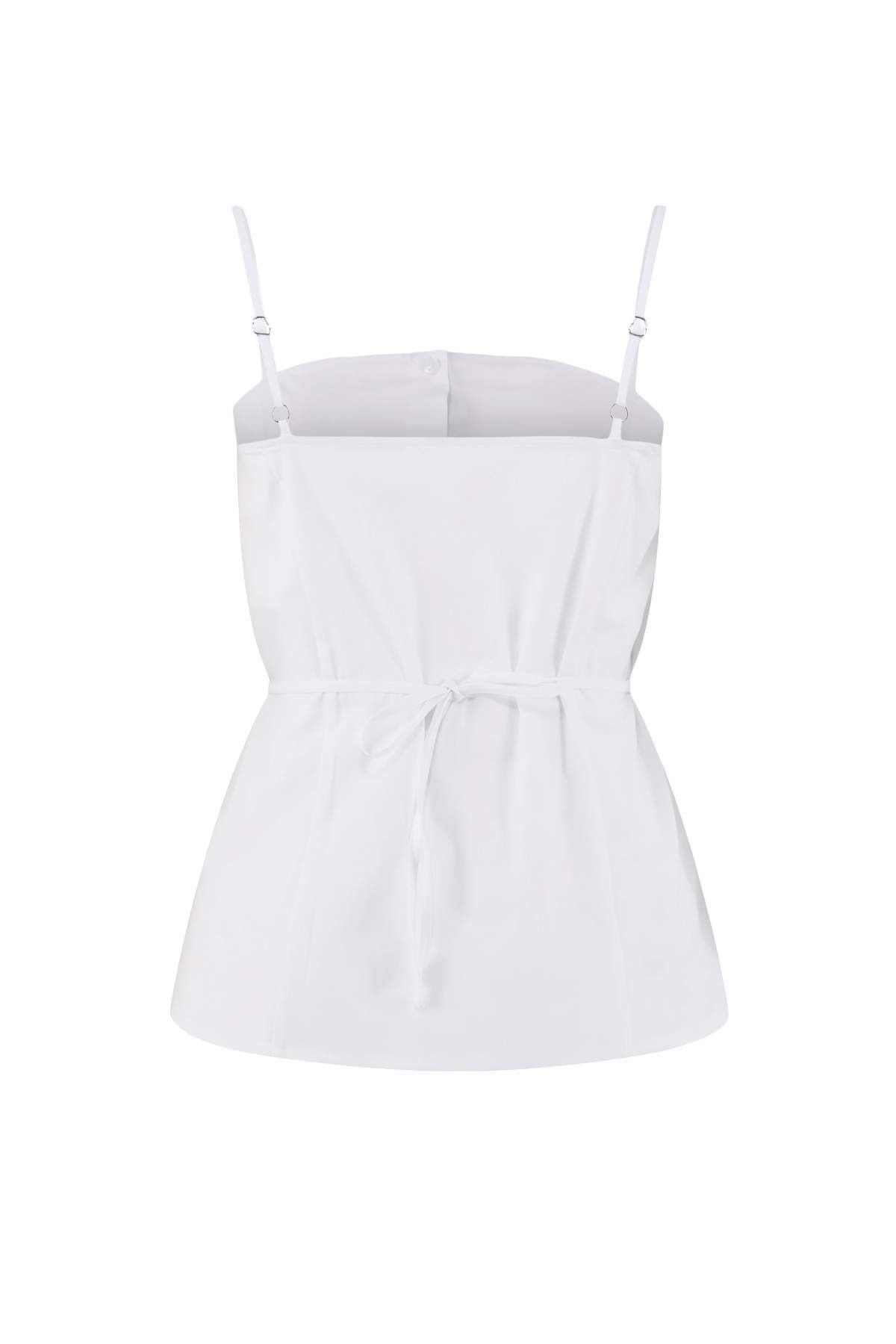 Trendyolmilla  Limited Edition Beyaz İkili Parçalı Lycralı Poplin Bedene Oturan Gömlek TWOSS26GO00064 - Görsel 4