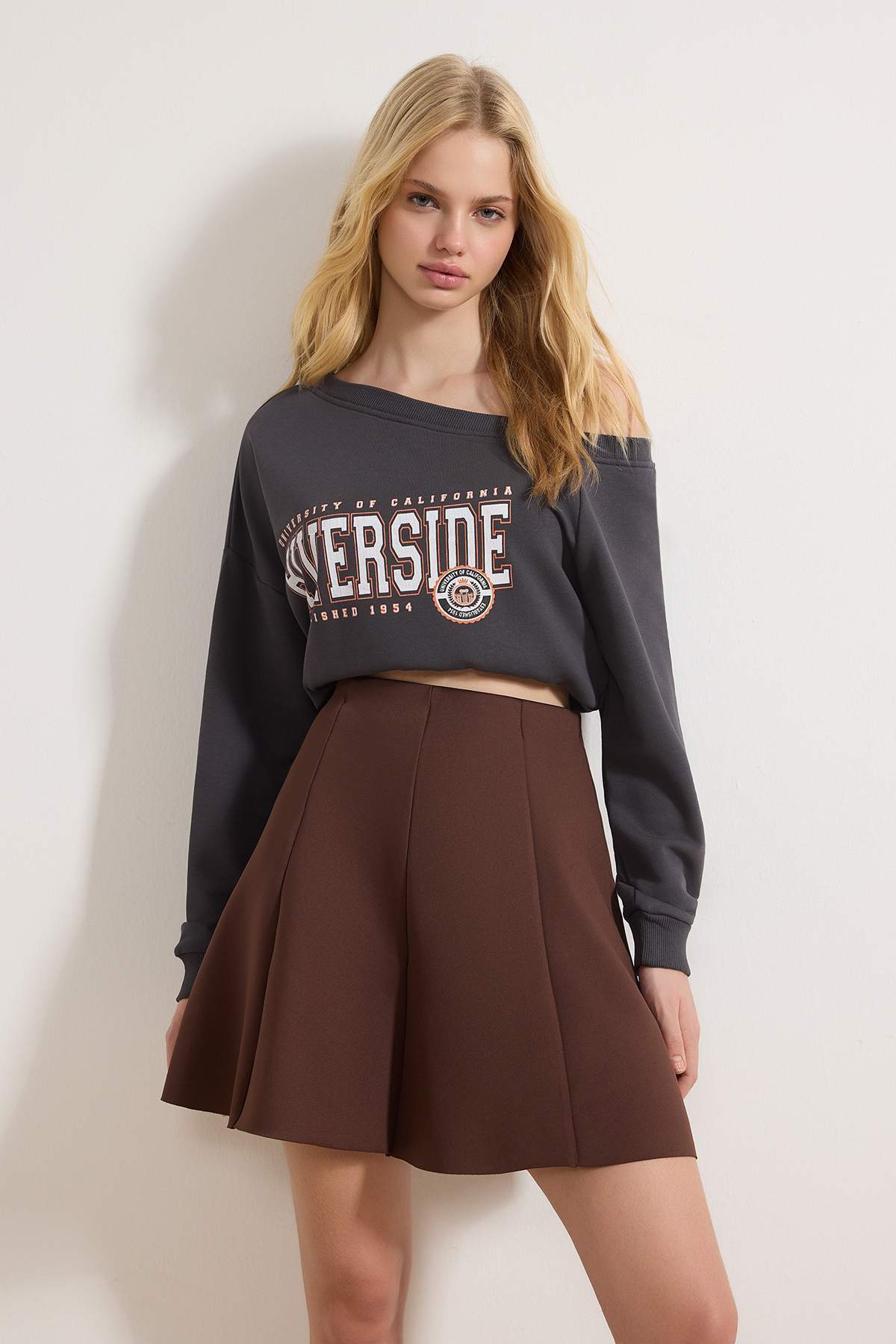 Trendyolmilla  Koyu Kahverengi Etek TWOAW24ET00215 - Görsel 2