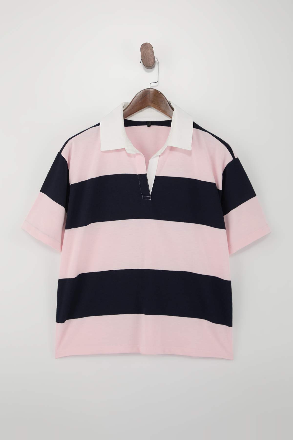 Trendyolmilla  Wardrobe Essentials-Lacivert Çizgili Regular/Normal Kalıp %100 Pamuk Örme T-shirt TWOSS26TS00027 - Görsel 5