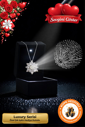 Lucente Jewellery Işıklı Hediye Kutulu 100 Dilde Seni Seviyorum Yazan 925 Aya...