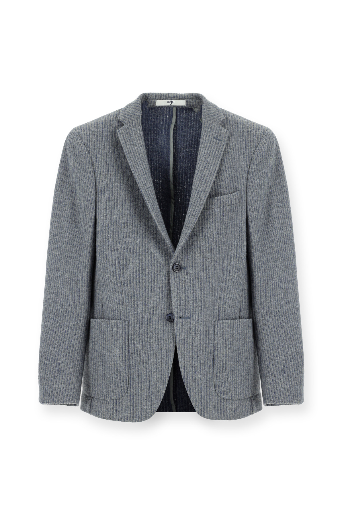 Kiğılı  7 Drop Super Slim Fit Eksra Dar Kesim Yünlü Çizgili Spor Örme Ceket - Görsel 6