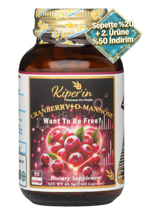 Kiperin Cranberry, D-mannoz, C Vitamin - Idrar Yolu Sağlığı (60Kapsül & 1400mg)