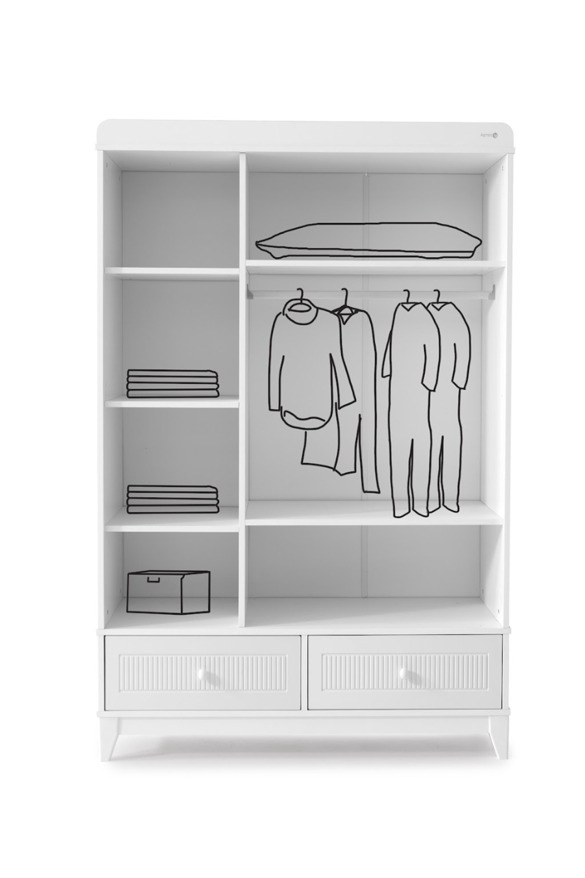 Cozibo Efor 3 Kapılı Dolap, Bebek ve Genç Odası Dolap fotoğrafı 3 (önizleme)