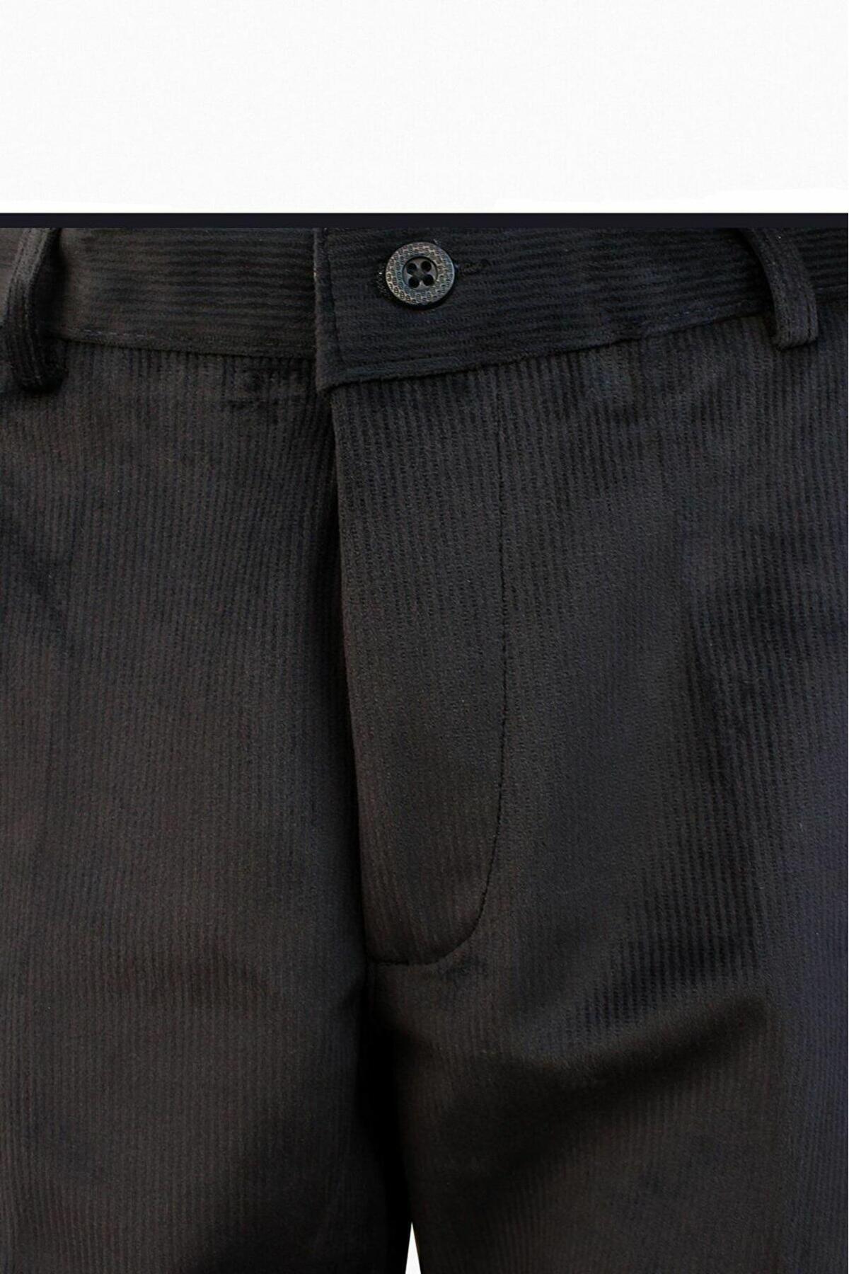 شلوار مخمل مردانه، مشکی، آستر پشمی، اسلیم فیت — مشکی US02011