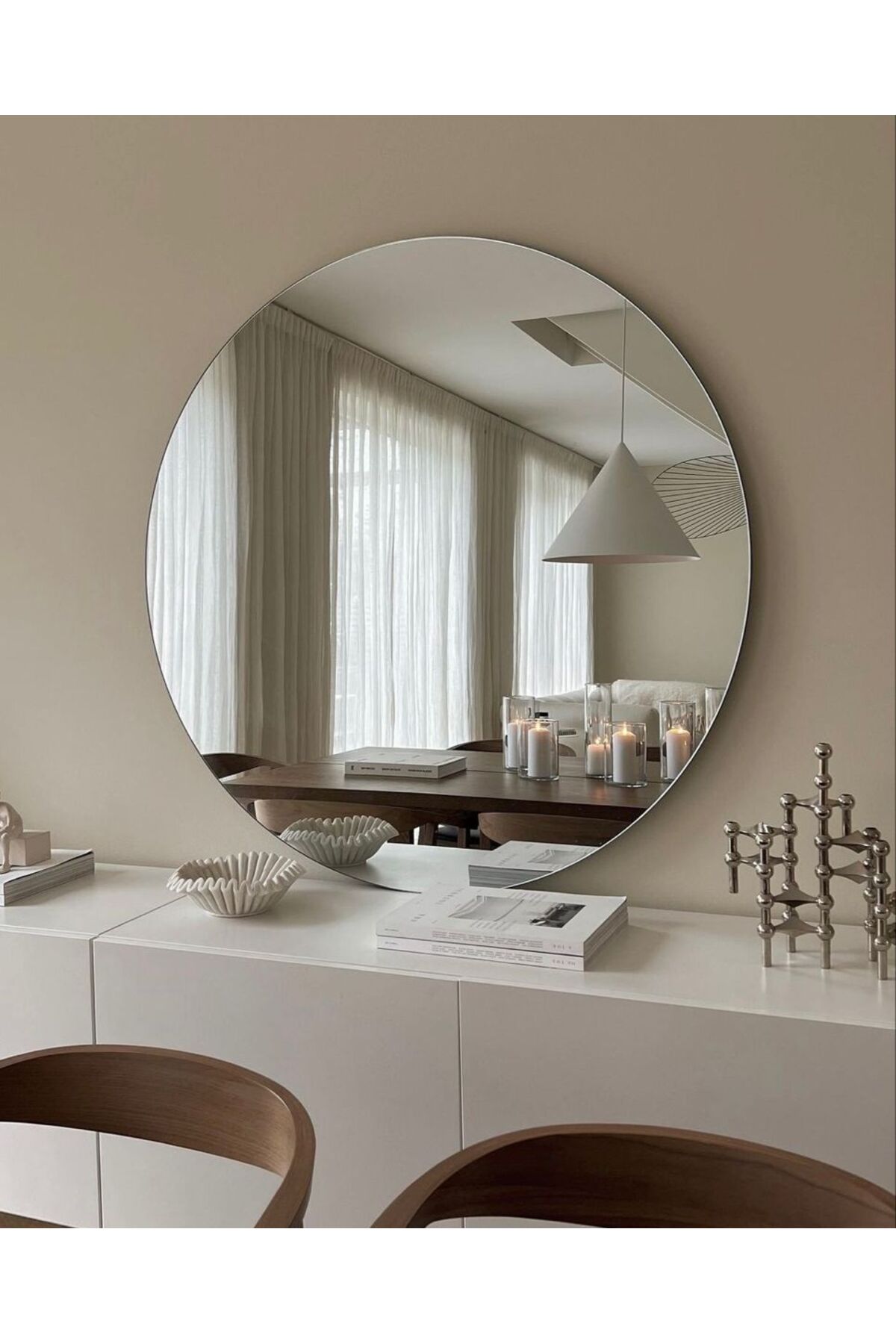70 cm Frameless Round Mirror