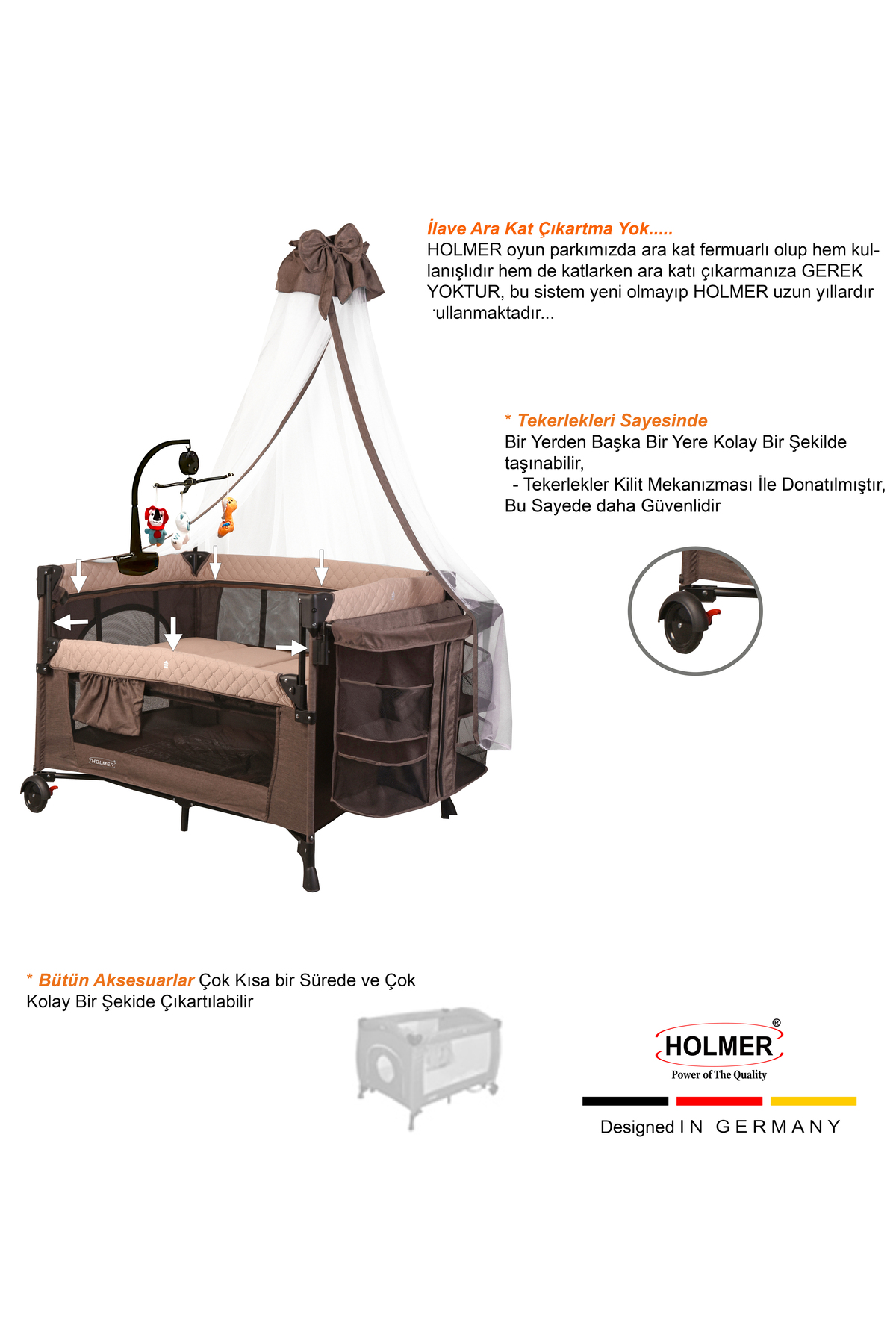 Holmer All in One ( Cibinlikli, Dönenceli, Alt Açma Ünüteli Oyun Parkı/Park Yatak ) fotoğrafı 6 (önizleme)